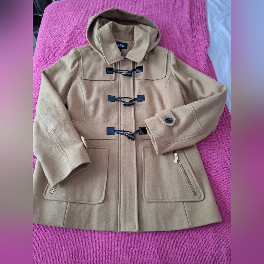 Apt 9 Xl Tan Camel Toggle Jacket Coat - image 3
